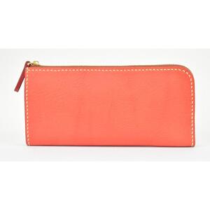 栃木レザー使用｜やわらか本革Lジップ長財布｜Lzip wallet 02｜レッド｜minca（全7色）