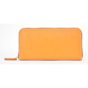 栃木レザー使用｜滑らか本革ラウンドファスナー長財布｜Round zip wallet 01｜キャメル｜minca（全7色）