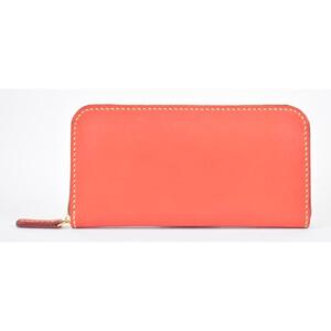 栃木レザー使用｜滑らか本革ラウンドファスナー長財布｜Round zip wallet 01｜レッド｜minca（全7色）