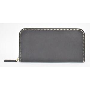 栃木レザー使用｜滑らか本革ラウンドファスナー長財布｜Round zip wallet 01｜ブラック｜minca（全7色）