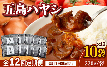 【12回定期便】【五島牛と五島産の食材を使用】こだわりの五島ハヤシ 10袋 五島市 / 出口さんご[PBK021]   ハヤシライス レトルト ブランド牛 五島牛 トマト たまねぎ 本格 お取り寄せ