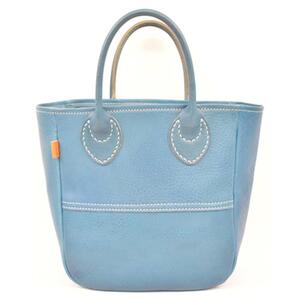 栃木レザー使用｜ソフトな手触り 本革 小さめトートバッグ｜Tote bag 03 S｜ブルー｜minca（全6色）