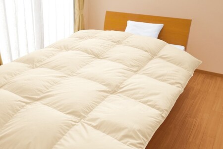 抗菌防臭加工付き羽毛使用　羽毛掛けふとん　ホワイトダックダウン85％　シングル [寝具 掛け布団 布団 ケントハウス] 立体キルト加工 アレル物質低減 デオドラント効果 防臭作用  生成り