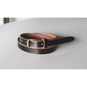 【minca】細幅20mmベルト/34インチ  栃木レザーの希少な「ハーネスレザー」使用の贅沢な1枚革のレザーベルト/ブラック/HL-B04/BLACK　731【小物 ファッション 人気 おすすめ 】