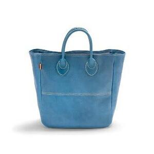 栃木レザー使用｜ソフトな手触り 本革 A4対応トートバッグ｜Tote bag 03 M｜ブルー｜minca（全7色）