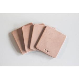 【minca】栃木レザーのコースター4枚セット  自宅、オフィス、キャンプシーンでのカフェタイムに/タン(生成)　667【日用品 人気 おすすめ 】