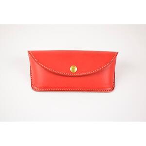 【minca】栃木レザーのメガネケース 本革 /Glasses case 01/レッド　525【ファッション 人気 おすすめ 】
