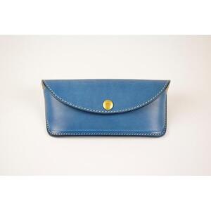 【minca】栃木レザーのメガネケース 本革 /Glasses case 01/ブルー　525【ファッション 人気 おすすめ 】