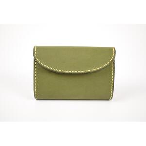 【minca】栃木レザーの三つ折り財布 ミドルサイズ ハンドステッチ滑らかな手触り/Middle wallet 01/オリーブ　518【雑貨 ファッション 人気 おすすめ 】