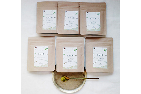 お茶 岡山県真庭市 粉末ブレンドお茶りらく茶 ( よもぎ ・ 松の葉 ・ すぎな の3種) 6袋セット 【savon004-01】