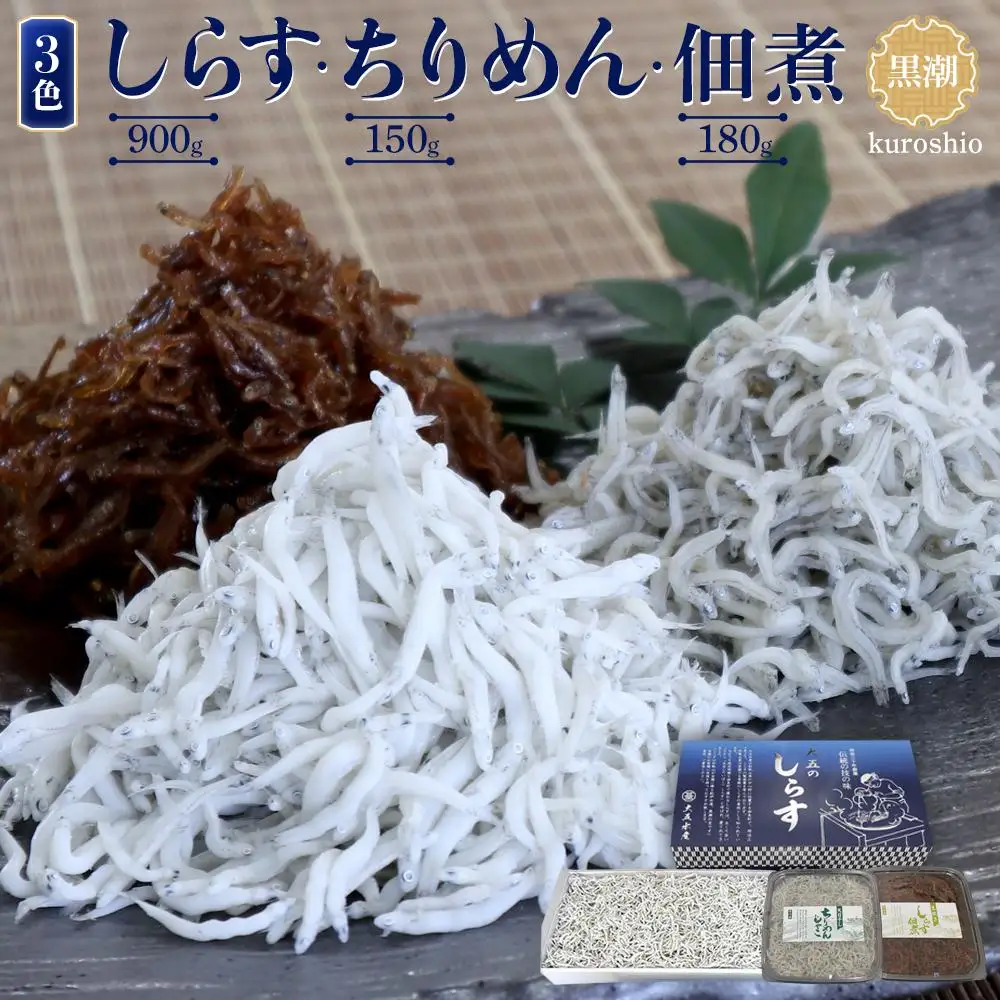 しらす・ちりめん・佃煮3色セット「黒潮」 kuroshio［DN14］