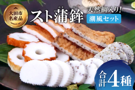 匠が造る天然鯛入りストかまぼこ～潮風セット～【かまぼこ カマボコ 蒲鉾 野焼き さつま揚げ 3種 詰め合わせ セット 大田市産 レンコ鯛】