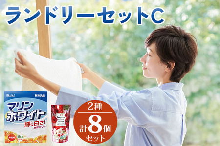 日用品まとめ売り①②③洗濯洗剤セット 生活応援] ランドリーセットC (衣料用 粉末洗剤 液体柔軟剤) 洗濯用