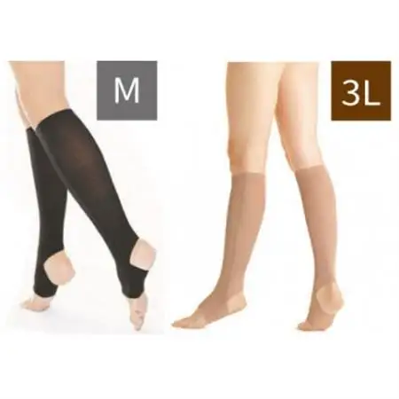 キュッとひきしめレッグシェイパー2枚セット(黒・Mサイズ、ベージュ・3Lサイズ)【1289609】