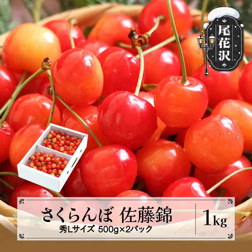 先行予約 さくらんぼ 佐藤錦 秀Lサイズ 1kg(500g×2パック) バラ詰め 令和8年産 ns-snslb1
