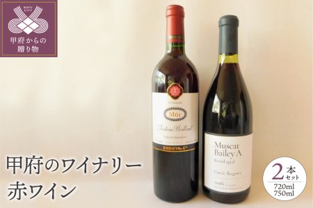「甲府のワイナリー」山梨県産赤ワイン2本セット（K4）K04024-C