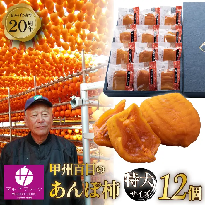 【2026年発送★先行予約】【限定特大品】甲州百目のあんぽ柿　特大サイズ　12個入り 088-014-26y