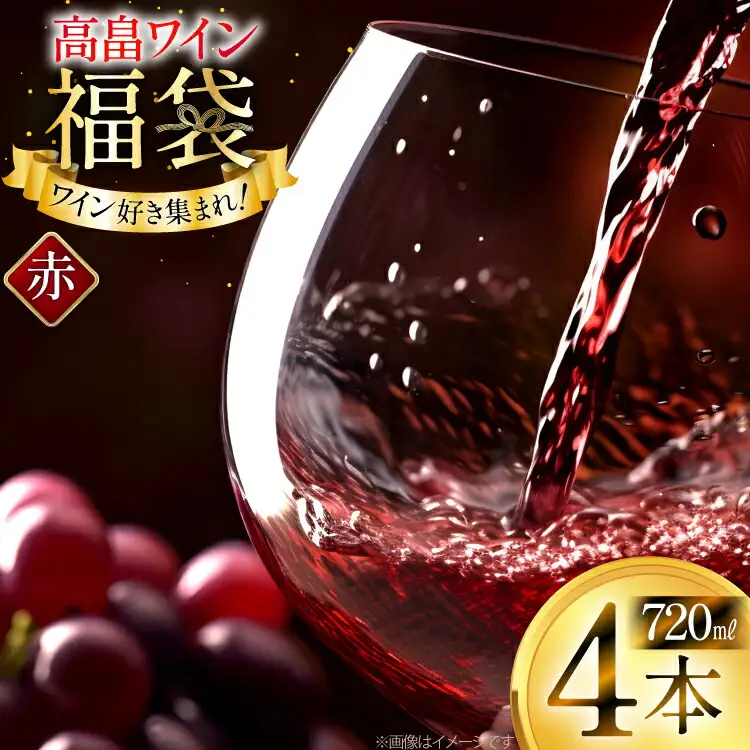 赤ワイン 詰め合わせ おまかせ福袋 高畠ワイン 720ml × 4本 [高畠ワイナリー 山形県 高畠町 tk06ays730090]