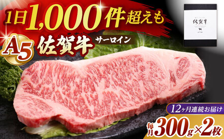 【全12回定期便】佐賀牛 A5 サーロインステーキ（300g×2枚） HAD068 ステーキ
