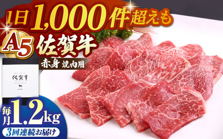 【全3回定期便】佐賀牛 A5 赤身（モモ）400g焼肉用 HAD095 赤身 BBQ 
