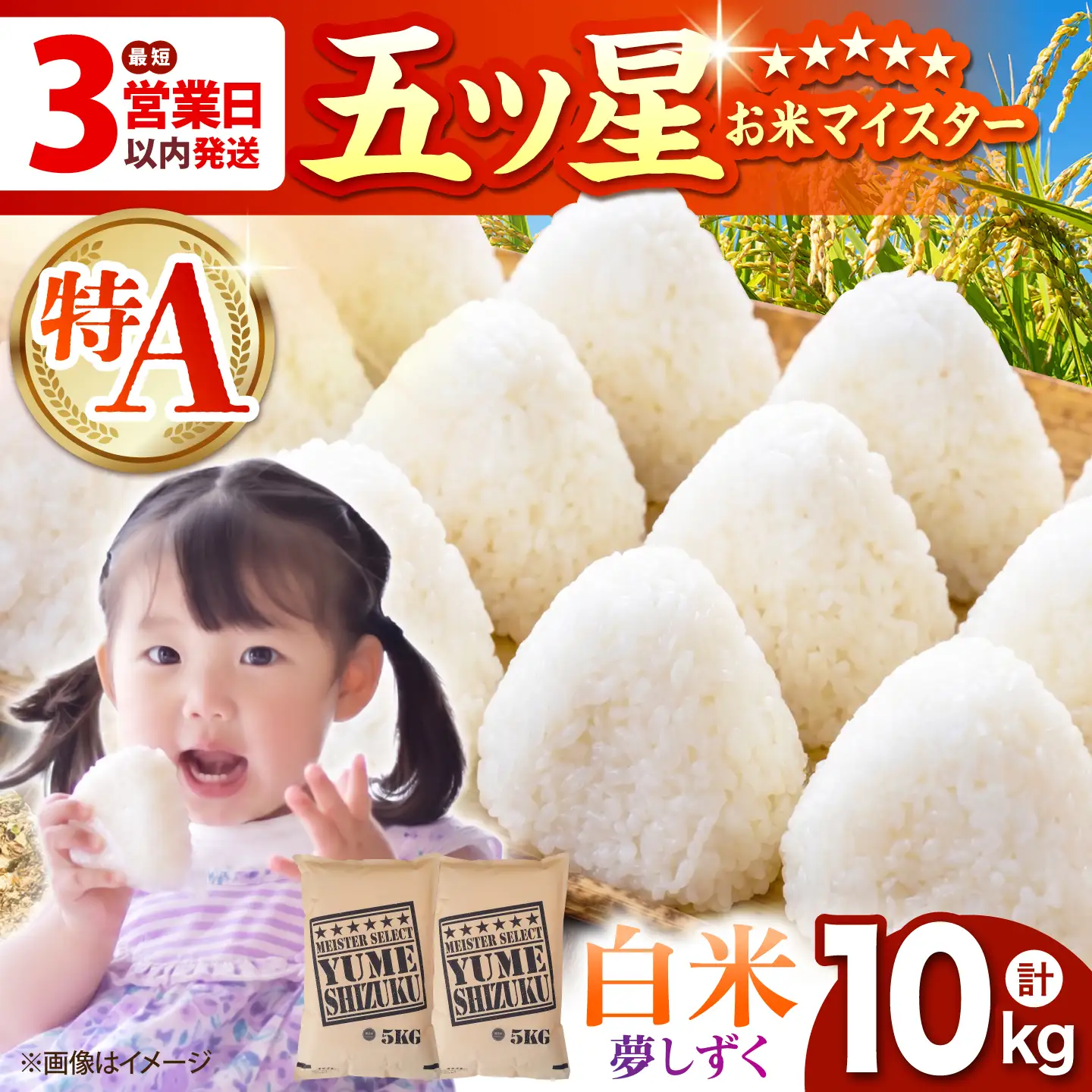 令和7年産  夢しずく 白米 10kg（5kg×2袋）  [HBL008]白米 米 早期発送