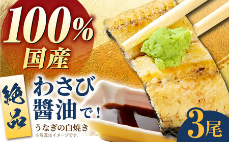 【わさび醤油でいただく】国産うなぎ 白焼き 3尾【魚正】[HBV006]鰻 ウナギ