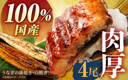 【贅沢セット】国産うなぎ 4尾セット（蒲焼き 2尾、白焼き 2尾）【魚正】[HBV009]鰻 ウナギ