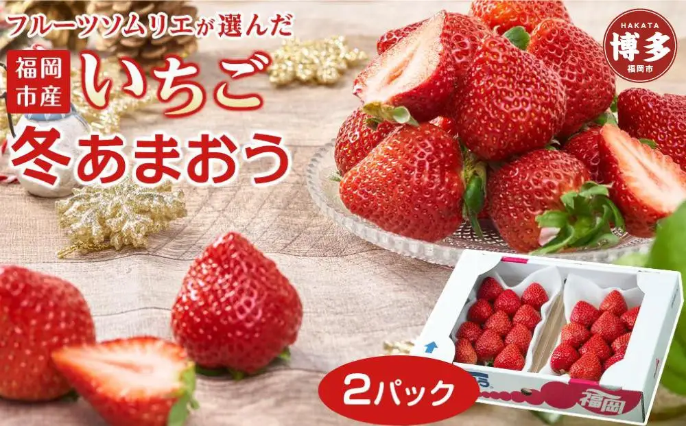 フルーツソムリエが選んだ 福岡県産冬あまおう２パック※一部離島不可【1パックあたり250g】