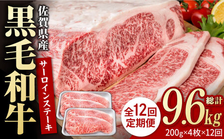 【12回定期便】佐賀県産 黒毛和牛 サーロインステーキ 800g / ステーキ [IAG104]