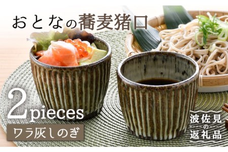 【陶器市特集】【波佐見焼】おとなの 蕎麦猪口 そばちょこ （ワラ灰しのぎ） 2個セット  食器 皿 【大桂工房】 [GD28]  波佐見焼