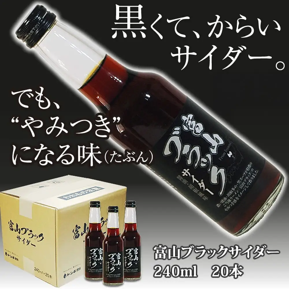 ブラックサイダー 1ケース２0本　炭酸飲料 サイダー ソフトドリンク 黒いサイダー