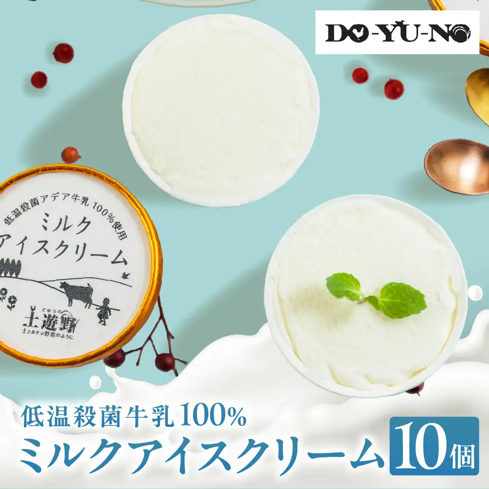 低温殺菌アデア牛乳100%のミルクアイスクリーム10個入り