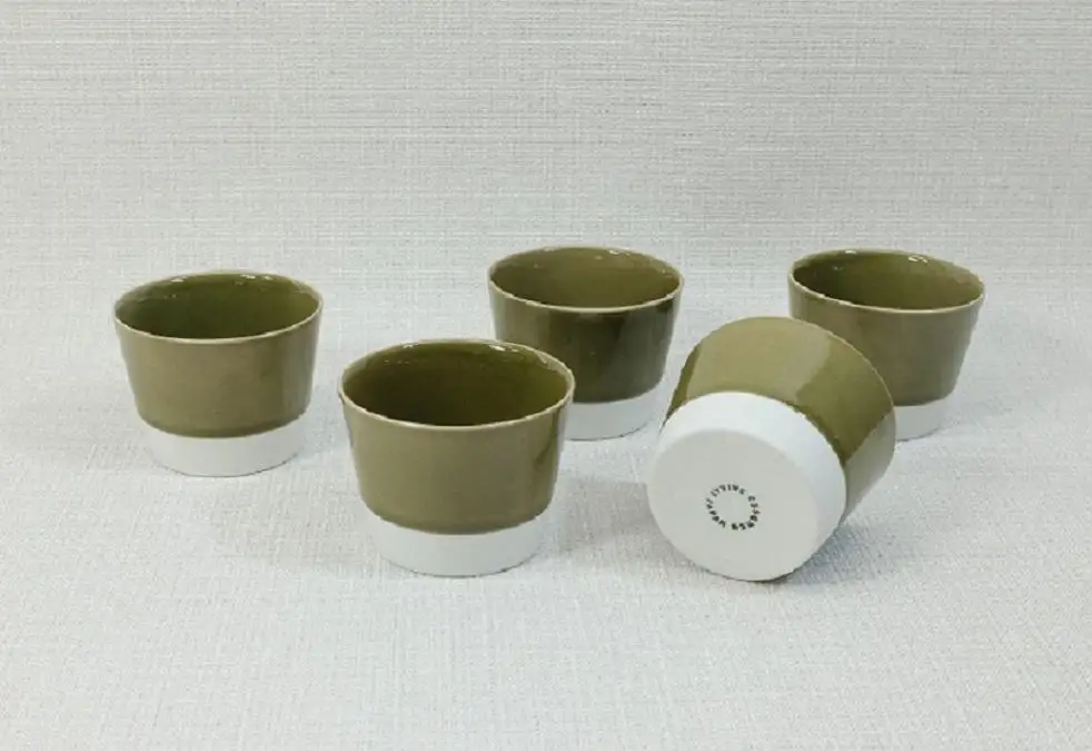 【AB547】【波佐見焼】esカップ 織部釉S5個組 【西海陶器】5 45369