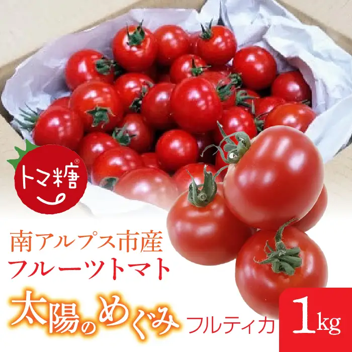 高糖度で甘～い！フルーツトマト「太陽のめぐみ」1kg ALPBI001 | 高糖度  おすすめ 産地直送 新鮮 フレッシュ 高栄養素 南アルプス市 山梨 |