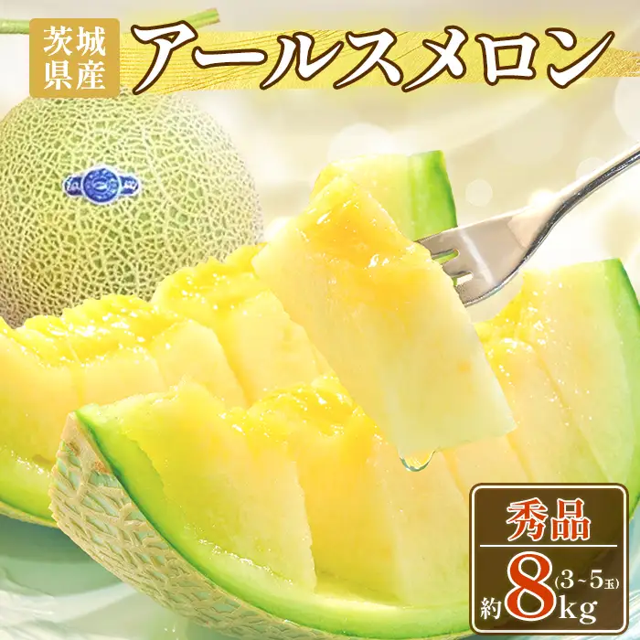 015 アールスメロン 秀品 約8kg 3～5玉 茨城県 JA水戸産 めろん 果物