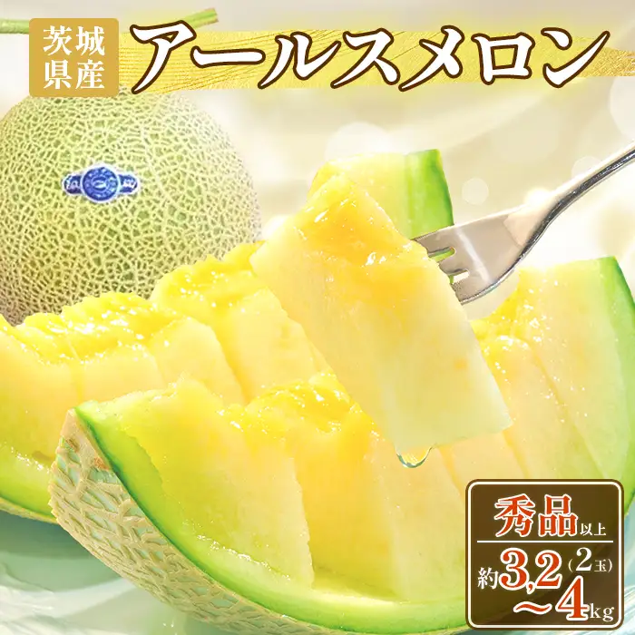 177 アールスメロン 秀品 2玉 約3.2kg～4kg 茨城県 JA水戸産 めろん 果物 フルーツ