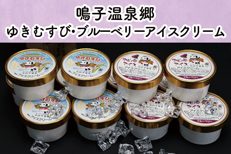 (03703) アイスクリーム12個 アイス (鳴子産 ゆきむすび6個・自然栽培ブルーベリー6個) 大崎市 鳴子温泉郷