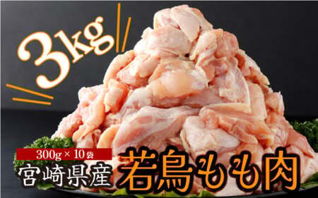 便利な小分け10袋！宮崎県産若鶏もも肉 計3kg（300g×10袋）_K008-022