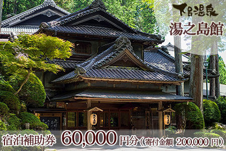 下呂温泉 【湯之島館】宿泊補助券(60,000円分）【a007-3】