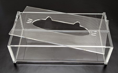 アクリル ネコ ティッシュBOX 雑貨 日用品 クリア ペーパータオル マスク 透明 手作り 