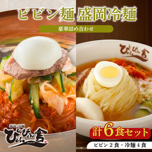 冷麺 ピビン麺 計6食 ぴょんぴょん舎 盛岡冷麺 セット r03201800204