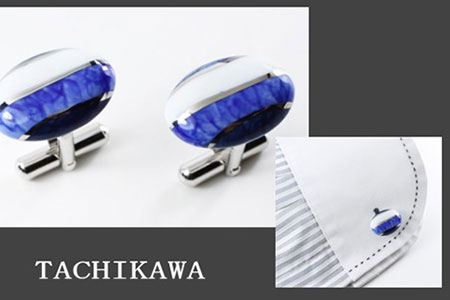 白金ライン楕円カフス 029-H276
