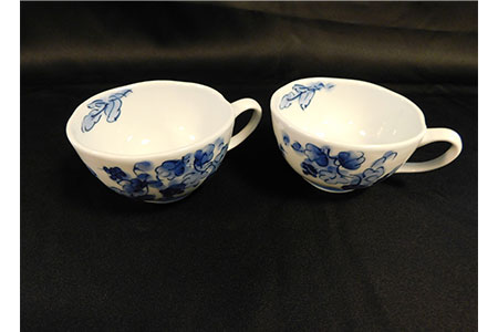 【伊万里焼】葡萄絵スープカップ2個セット（陶咲花） 031-H407