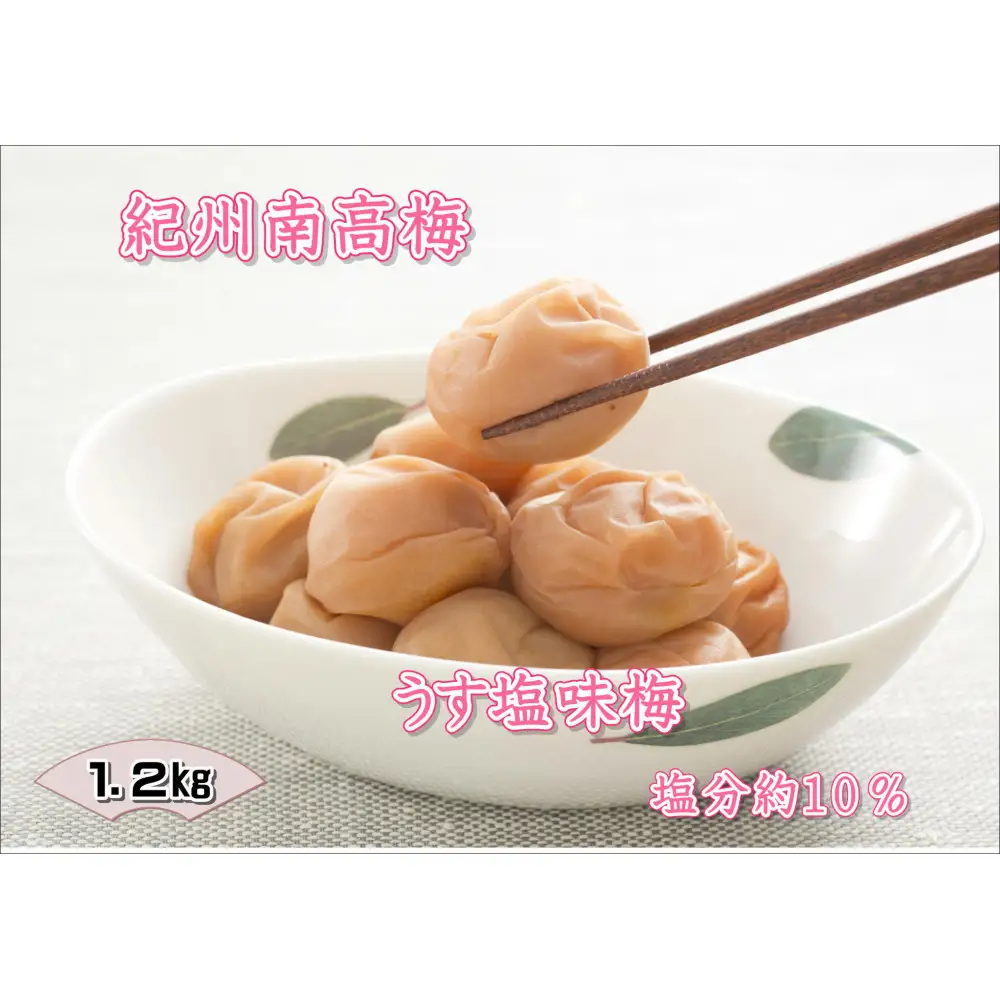 【家庭用】紀州南高梅　うす塩味梅　1.2kg