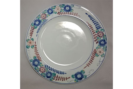 【伊万里焼】辻が花ディナー皿 035-H393