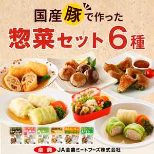 国産豚で作った惣菜セット6種　[022J08]かんたん惣菜 こだわり惣菜 国産惣菜 お弁当惣菜 和食惣菜
