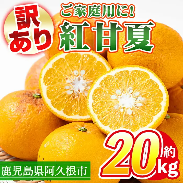 ＜先行予約受付中！2027年3月上旬以降順次発送予定＞ 訳あり！鹿児島県産まかない紅甘夏(約20kg) 国産 鹿児島産 柑橘 訳アリ 果物 フルーツ 旬 常温保存 紅甘夏 ベニアマナツ 数量限定 期間限定 規格外 デザート 阿久根市産【三笠農業生産】akn051-05