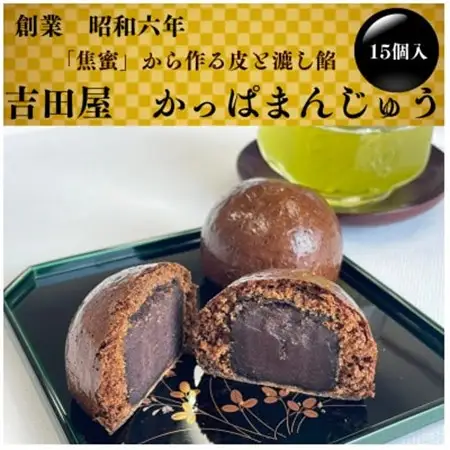 【昭和6年創業】かっぱのふるさと色麻(しかま)町　かっぱまんじゅう15個【配送不可地域：離島・沖縄県】【1309177】