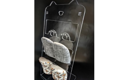 アクリル ネコ スリッパラック 雑貨 日用品 透明 猫 店 オフィス 手作り 