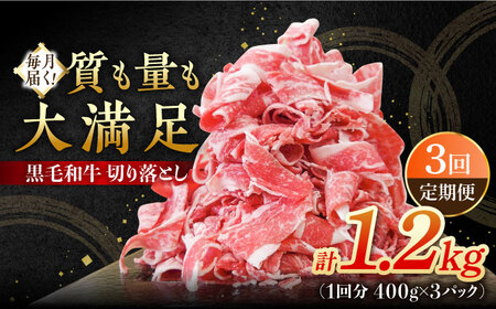 【3回定期便】 黒毛和牛 切り落とし 1.2kg / 牛肉切り落とし [IAX017]